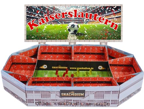 Fußball Snackstadion -Teamfarbe und Verein wählbar - Fussball Stadion zum befüllen passend für deinen Spieltag/Party und Event. Lebensmittelecht und wiederverwendbar (Kaiserslautern) von Snackadium