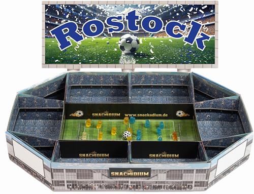 Fußball Snackstadion -Teamfarbe und Verein wählbar - Fussball Stadion zum befüllen passend für deinen Spieltag/Party und Event. Lebensmittelecht und wiederverwendbar (Rostock) von Snackadium