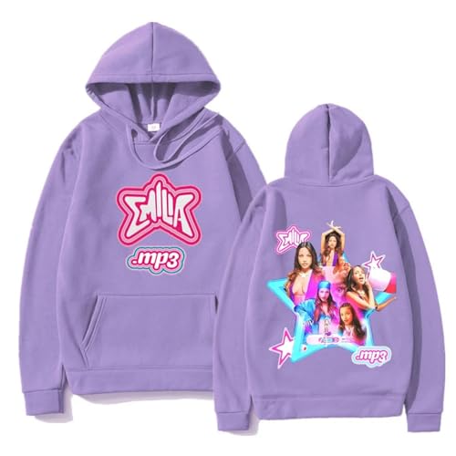 Hoodie EMI-lia Mer-NES Cartoon Print Sweatshirt, Herren Damen Langarm Stilvoller Pullover Jacke In Übergröße-Purple||XS von Snavert