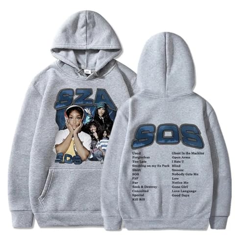 Hoodies SZA Sweatshirts Mit Cartoon Grafikdruck, Modische Oberbekleidungsjacken Für Herren Und Damen Übergroße Pullover Für Kinder-Black||XS von Snavert