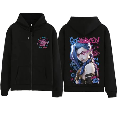 Jacke Kapuzenpullover Mit Cartoon Muster, Für Herren Und Damen Modisch Lässig Sweatshirt Kinder Große Größe-Black&A||S von Snavert