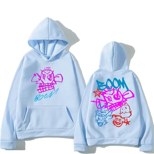 Kinder Hoodie Ketong Retro Bedrucktes Sweatshirt, Herren Und Damen Frühlings Und Herbstpullover Lockere Lässige Große Jacke-Blue||S von Snavert