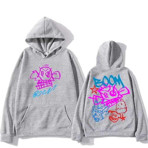 Kinder Hoodie Ketong Retro Bedrucktes Sweatshirt, Herren Und Damen Frühlings Und Herbstpullover Lockere Lässige Große Jacke-Grey||3XL von Snavert