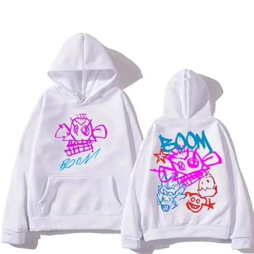 Kinder Hoodie Ketong Retro Bedrucktes Sweatshirt, Herren Und Damen Frühlings Und Herbstpullover Lockere Lässige Große Jacke-White||S von Snavert