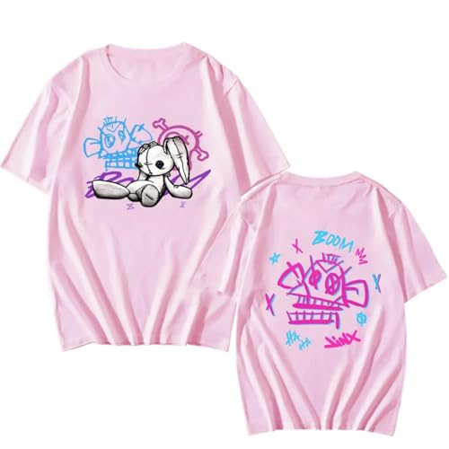 Kinder T Shirt Sommer Sweatshirt Rundhalsausschnitt Große Größe Kurzärmelig, Ji-nxs Cartoon Druck Kurzärmelig Herren Und Damenmode Lockeres T Shirt-Pink||3XL von Snavert