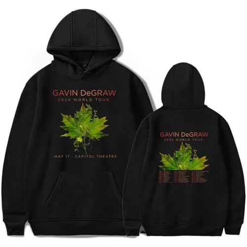 Snavert Gavin DeGraw Cartoon Print Hoodie, Herren Damen Plus Size Pullover Frühling Herbst Langarm Jacke Kapuzensportbekleidung-Black||XS von Snavert