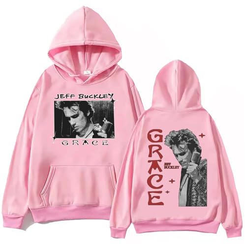 Sweatshirt Jeff Buckley Cartoon Print Hoodie, Herren Damen Langarm Pullover Modische Freizeitjacke-Black||XS von Snavert