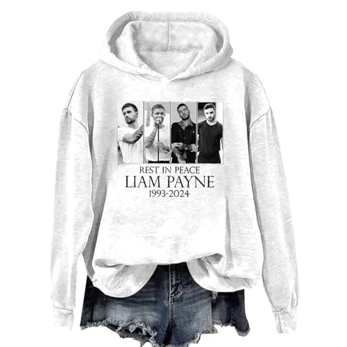 Sweatshirt Li-am Hoodie Pay-ne Grafikdruck Souvenir Pullover, Kinder Plus Size Hoodie Lässige Retro Jacke Unisex Hip Hop Kleidung-Grey||XS von Snavert