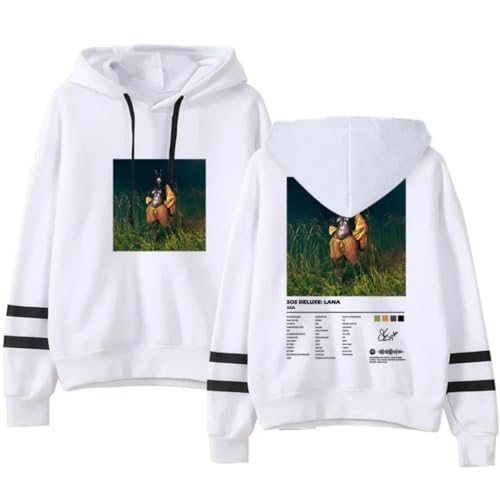 Sweatshirt Mit Kapuze Mit SZA Cartoon Print Für Herren Und Damen, Große Pullover Gestreift Langärmelig Lässige Modejacke-White||XS von Snavert