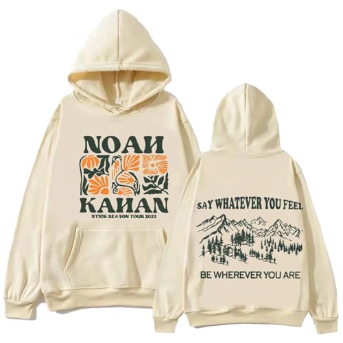 Sweatshirt Noah Singer Kahan Cartoon Print Hoodie, Kinder Übergröße Pullover Langarm Lässige Modejacke Unisex-Khaki||XS von Snavert