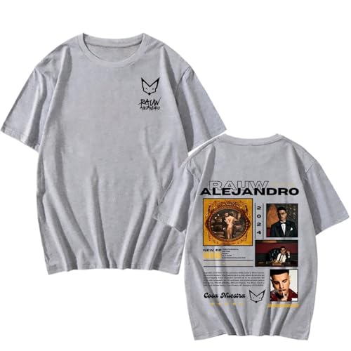 Sweatshirts Herren Damen Baumwolle T Shirts Mode Lässig Große Größe Kurzarm, Sänger Rauw Alejandro Tour Cartoon Print Vintage T Shirt Übergröße-Black||XS von Snavert