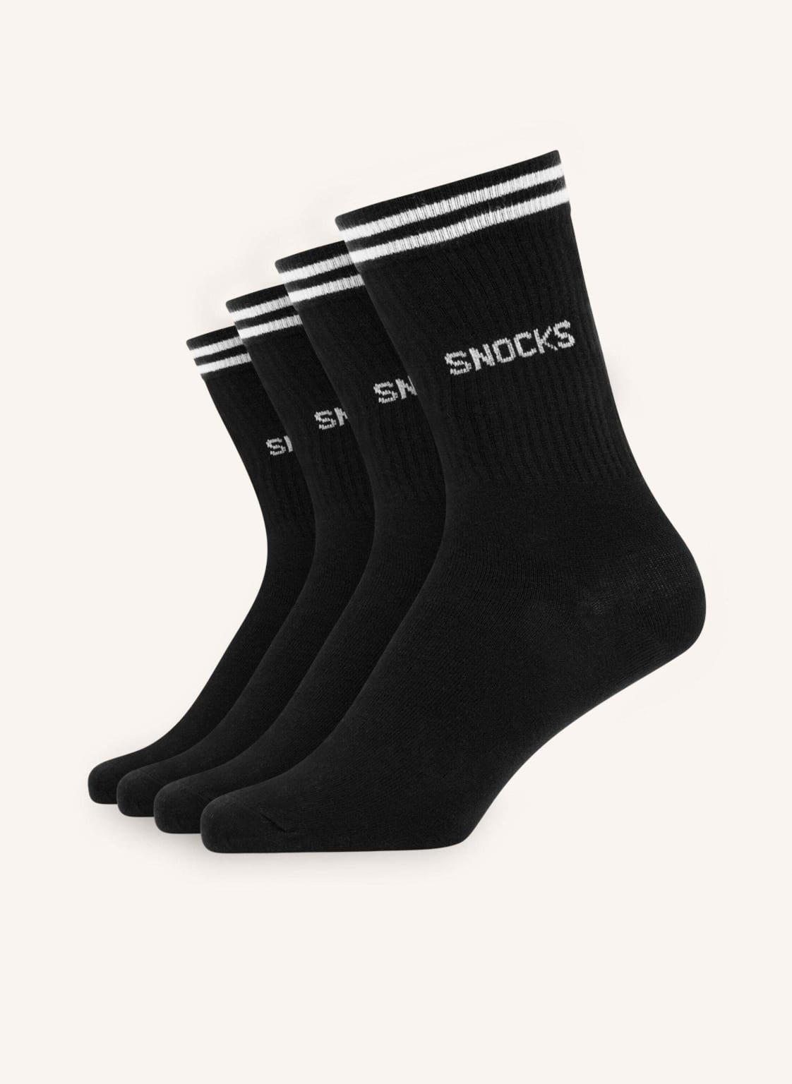 Snocks 4er-Pack Sportsocken schwarz von Snocks