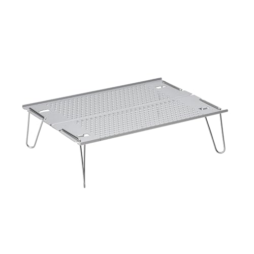 Snow Peak Snow Peak's Ozen Solo Tisch SLV-171, Aluminium, leicht, für Rucksackreisen, in Japan entworfen, Sonstige, Silber, Dimensions: Weight: 9. 5 oz, L11. 7 W 8. 3 H 3. 3 in von Snow Peak