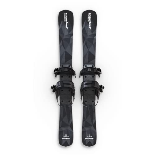 Skiboards by Snowfeet | 99 cm | Skiblades Snowblades Short Skis (Black | Snowboard Bindings) von Snowfeet