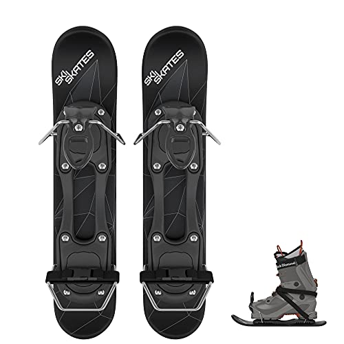 Skiskates - Mini Ski Skates für den Schnee | Skating Skis Snowblades Skiboards | Schlittschuhe für Schnee | Die Kürzesten Skier (Black | Ski Bindings) von Snowfeet