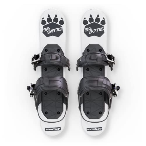 Skiskates - Mini Ski Skates für den Schnee | Skating Skis Snowblades Skiboards | Schlittschuhe für Schnee | Die Kürzesten Skier (White | Snowboard Bindings) von Snowfeet