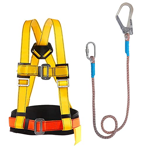 Snowflyk Sicherheits-Absturzsicherungsgurt, gelber Sicherheitsgurtsatz zum Klettern in halber Körperhöhe, Sicherheitsfallschutz (Haken 1,8 m) von Snowflyk
