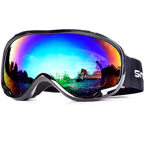 Snowledge Skibrille Damen und Herren Snowboardbrille Doppel-Objektiv OTG UV400 Schutz Anti-Beschlag Winddicht Ski Schutzbrille Helmkompatibel für Skifahren Motorrad Fahrrad Skaten von Snowledge