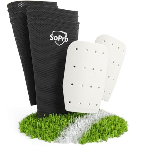 SoPro Mini Schienbeinschoner für Fußball - inklusive Socken - 120 x 80 x 5 mm - Für Kinder & Erwachsene - leicht, klein, rutschfest & geruchsneutral - Made in Germany SoPro Mini Schienbeinschoner für Fußball - inklusive Socken - 120 x 80 x 5 mm - Für Kinder & Erwachsene - leicht, klein, rutschfest & geruchsneutral - Made in Germany von SoPro
