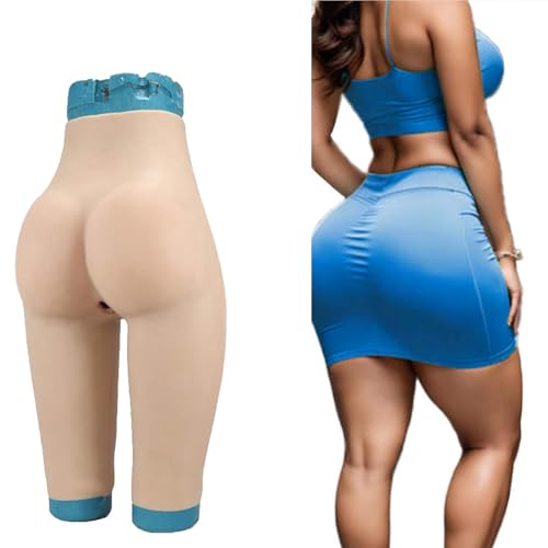 SoTUCR Crossdressing Silikon Knielange HöSchen Fake Ass Butt Lift Gesäß Shaper Hip Enhancer Control Panty füR Drag Queen,Color 1,Basic von SoTUCR