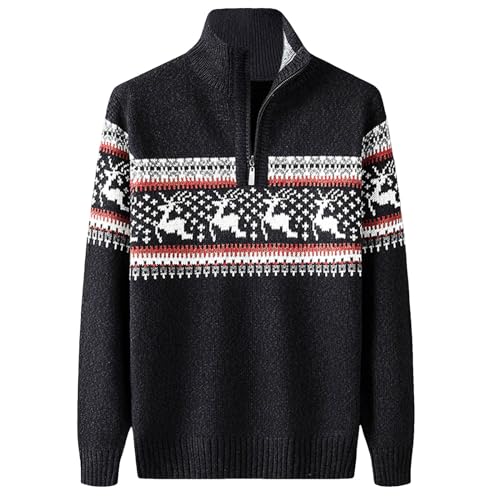 Damen Pullover Herbst, Wollpullover Herren Warme, Arbeitspullover Norweger Pullover Outdoor Troyer Pullover & Strickjacken Strickpullover Warm Herrenpullover Langarm Weihnachtspullover von Sobzia