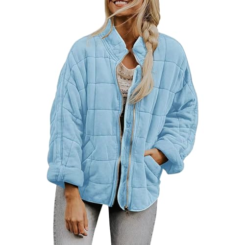 Dufflecoat-Damen, Winterjacke Damen Daunenjacke Elegante Parka Einfarbig Oberteile Warm Windbreaker Casual Kapuzenpullover Frau Zipper Jacke Große Größen Wanderjacke Baumwolle Fleecepullover von Sobzia