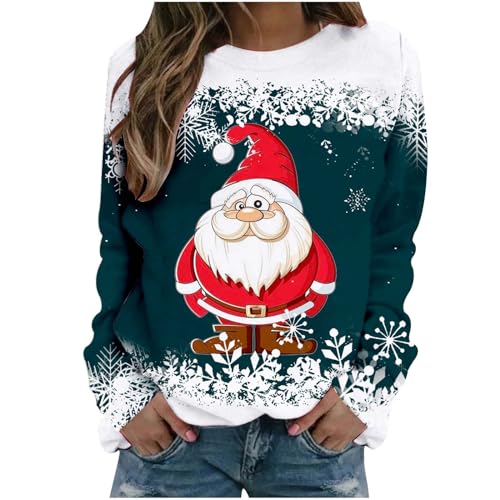 Fleecepullover Herren, Weihnachtspullover Damen Ugly Große Größen Weihnachtsshirt Weihnachts Sweatshirt Schön Winter Weihnachten Pullover Oberteile Langarm Rundhals Langarmshirt von Sobzia