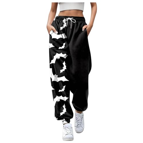 Jogginghose Herren, Baggy Jogginghose Damen Halloween Sporthose Festlich Trainingshose Lässig Freizeithose Elastisch Jogginghose Baggy Stoffhose Yogahose Hohe Taille Laufhose Lang Sweatpants von Sobzia