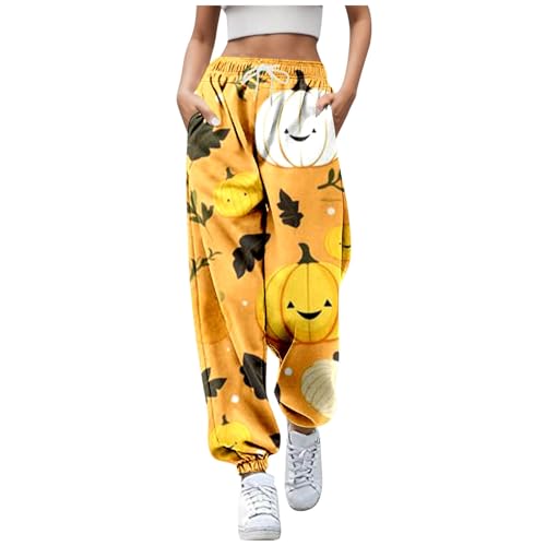 Jogginghose Herren Kurz, Damen Jogginghose Halloween Hose mit Elastischem Bund und Taschen, Sporthose Trendy Elastic Jogger Pant Leichte Bequeme Baggy Workout Loungehose Sweatpants Trainninghose von Sobzia