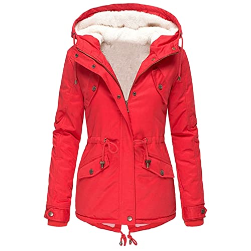 Outdoor-Daunenjacken-für-Herren, Winterjacke Damen Jacke Elegant Wintermantel Laufjacke Einfarbig Oberteil Frau übergangsjacken Fashion Fleecepullover Vintage Wanderjacke Baumwolle Wollmantel von Sobzia