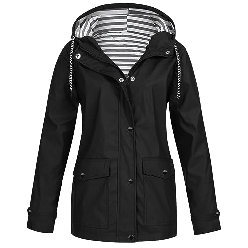 Regenmantel Damen Lang, Regenjacke Damen Leicht Regenmantel Windbreaker Dünne Fahrrad Regenjacken Windjacke Jacke Outdoorjacke Regenjacke Leicht Wasserdicht Atmungsaktiv Übergangsjacke von Sobzia