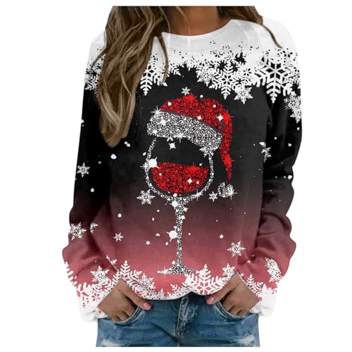 Rollkragenpullover Damen, Lustige Weihnachtspullover Damen Lustig Weihnachten Pullover Weihnachtskostüm Große Größen Winter Weihnachts Sweatshirt Weihnachtspulli Schön Elegant Pullis von Sobzia