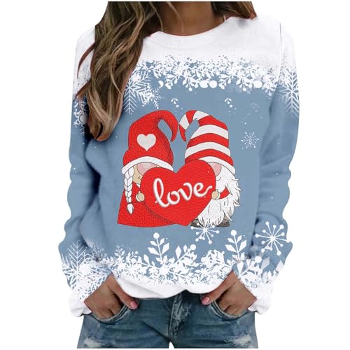 Rollkragenpullover Damen Schwarz, Weihnachtspullover Damen Ugly Rundhals Weihnachtsshirt Weihnachts Sweatshirt Große Größen Winter Weihnachtskostüm Oberteile Langarm Christmas Sweater von Sobzia