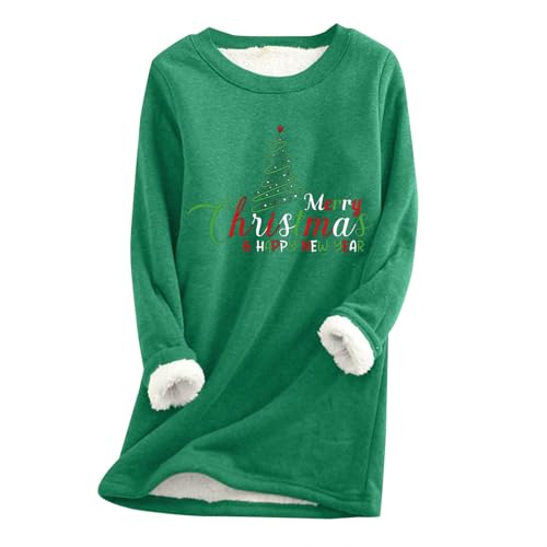 Sweatshirt-Jacke-Herren, Teddy Fleece Pullover Damen Winter Teddyfleece Casual Pulli Teddy Fleece Sweatshirt Rundhals Langarmshirt Tops Einfarbig Thermounterwäsche Pullover Oberteile Warme von Sobzia