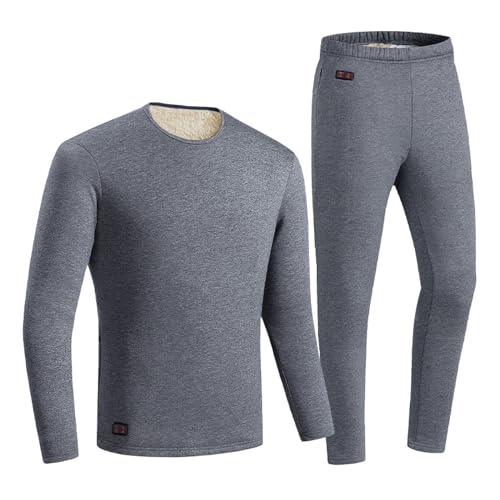 Thermo-Fussball-Herren, Thermounterwäsche Herren Skianzug Atmungsaktiv Thermo Unterhose Langarm Thermounterwäsche Ski Thermohose Thermokleidung Thermal Underwear Men Weich Sportunterwäsche von Sobzia