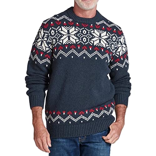 Troyer Herren Winter, Norweger Pullover Herren Rundhals, Troyer Norweger Pullover Oversized Winterpullover Weihnachtspullover Arbeitspullover Herbst/Winter Pullover & Strickjacken Herrenpullover von Sobzia