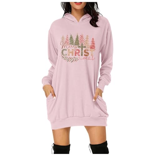 Weihnachts-Kleidung, Ugly Christmas Sweater Damen Weihnachtspulli Rundhals Christmas Pullover Langarm Christmas Sweater Casual Xmas Sweater Weihnachten Kleider Minikleid Mode Tops von Sobzia