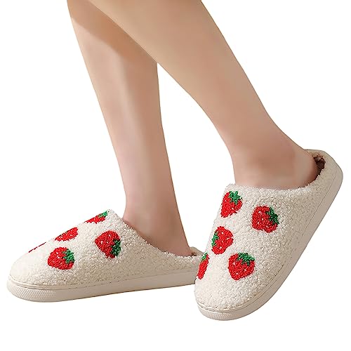 Winter Hausschuhe Damen, Hausschuhe Damen Winter Plüsch Pantoffeln Bequeme Warme Flache Slippers Cartoon Halloween Geschlossene Filzpantoffeln Flauschige Schuhe rutschfeste Indoor Hauspantoffeln von Sobzia