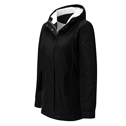 Winterjacke-Damen-lang, Parka Damen mit Fellkapuze Warme Mantel, Elegante Winterjacke Warm Winterparker Mädchen Flauschige Jacke Steppjacke Wintermantel Lässig Dicker Daunenjacke Daunenmantel Gürtel von Sobzia