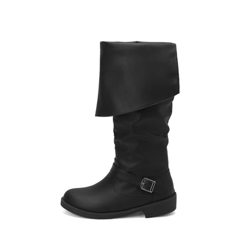 SofLuxe Hohe Stiefel für Damen,PU-Material,Gummisohle,Bequeme und Vielseitige Stiefel,Samtfutter,Moderne und Elegante Stiefel,Black,47 von SofLuxe