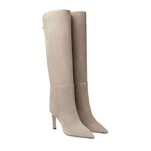 SofLuxe Spitz Zulaufende Damenstiefel mit Hohen Absätzen, Elegante und Vielseitige Schuhe, Beliebte Artikel für Herbst und Winter,White,36 von SofLuxe