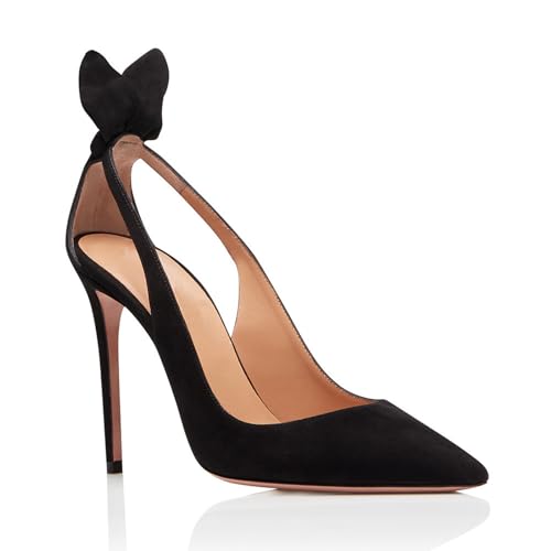 SofLuxe Spitze Stilettos, Schleifenverzierung, Bequeme Innensohle, Für Viele Anlässe Geeignet, Kann Zu Jeder Jahreszeit Getragen Werden,black8.5,35 von SofLuxe