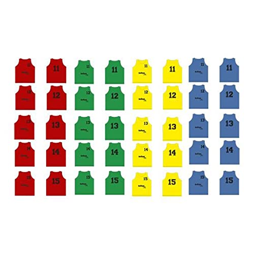 Softee Equipment Unisex Baby Set mit 5 Leibchen, nummeriert von 11 bis 15 Weste, rot, Einheitsgröße von Softee Equipment