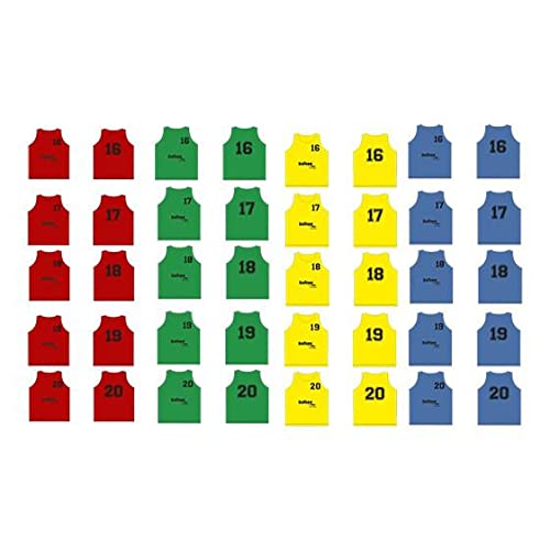 Softee Equipment Unisex Set mit 5 Leibchen, nummeriert von 16 bis 20 Weste, blau, Einheitsgröße von Softee Equipment