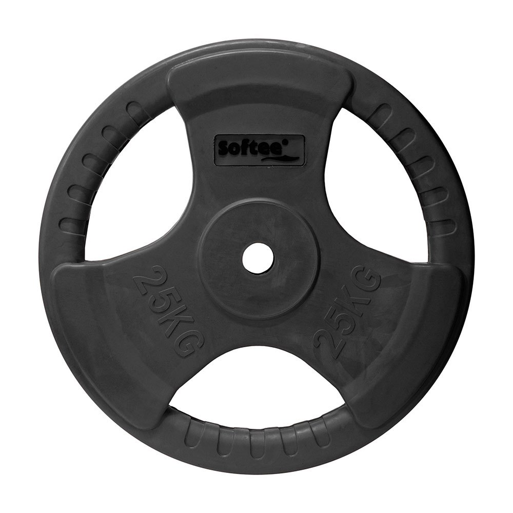 Softee Rubber Coated Weight Plate 25kg Schwarz 25 kg von Softee