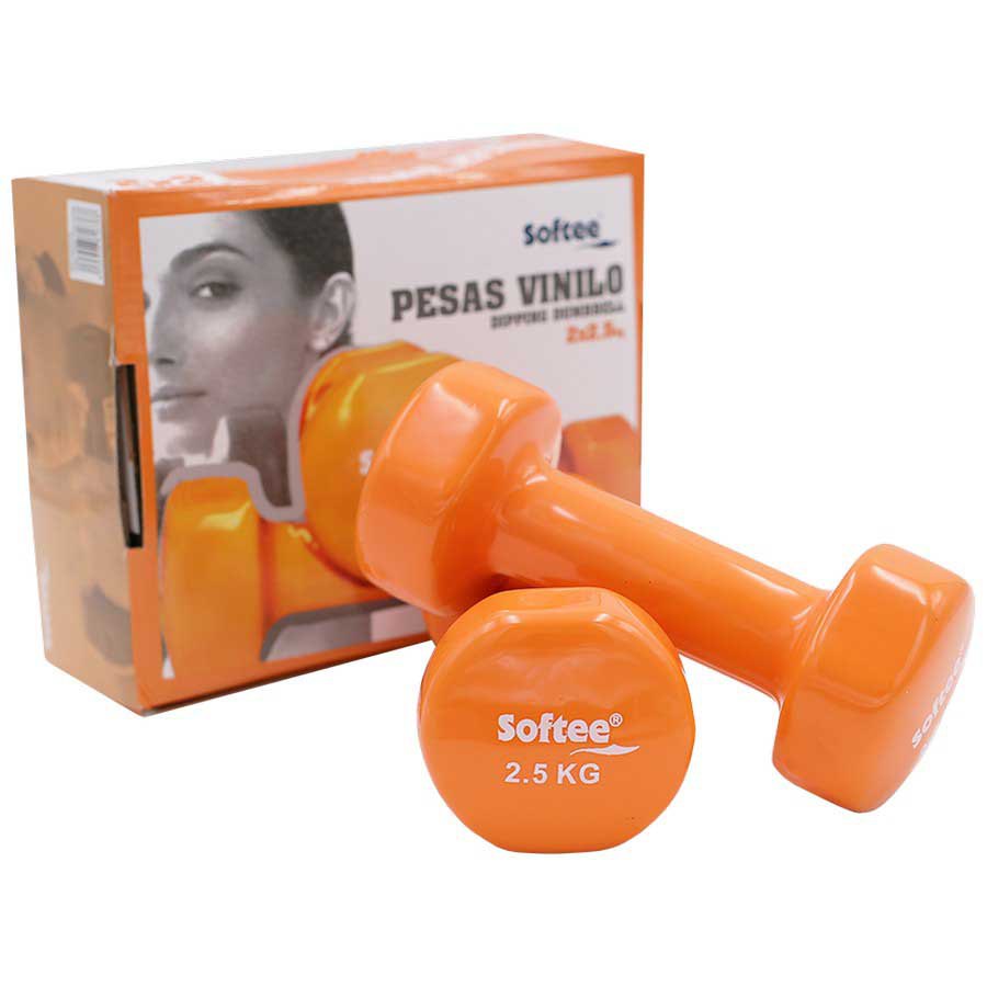 Softee Vinyl S Set 2.5kg Dumbbell Orange 2.5 kg von Softee