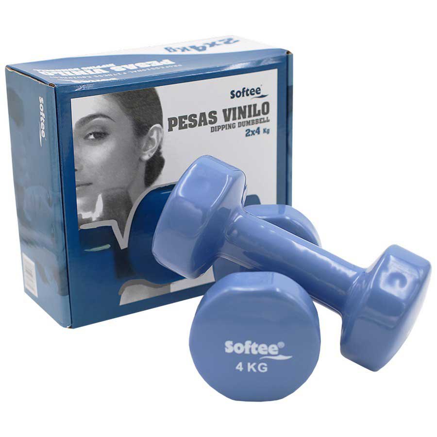 Softee Vinyl S Set 4kg Dumbbell Blau 4 kg von Softee