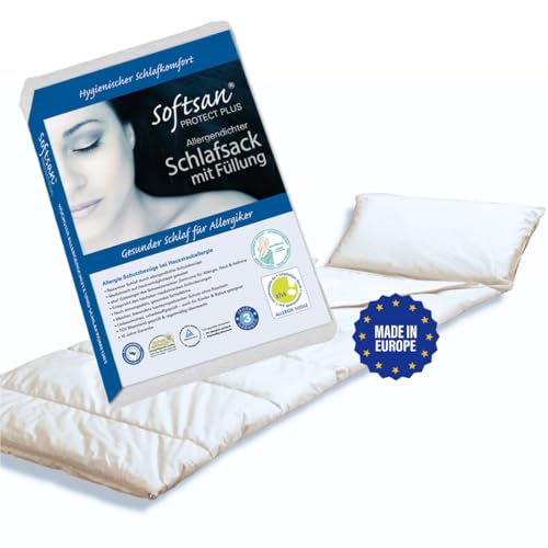 Softsan Protect Reiseschlafsack für Allergiker aus Evolon 80x180 cm, mit Füllung, Encasing/Milbenschutz für unterwegs, milbendichter Schlafsack für Allergiker, Allergie-Schlafsack Softsan Protect Reiseschlafsack für Allergiker aus Evolon 80x180 cm, mit Füllung, Encasing/Milbenschutz für unterwegs, milbendichter Schlafsack für Allergiker, Allergie-Schlafsack von Softsan