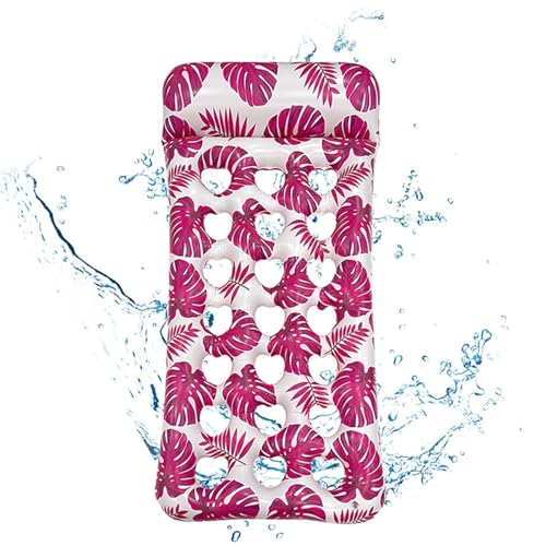 Aufblasen mit Löchern, 165 x 83 cm, aufblasbare Poolmatratze mit Getränkehalter, aufblasbare Schwimmreihe aus PVC, Wassersofa, Wasserparty for den Sommer(Color:Pink) von Sohodoo