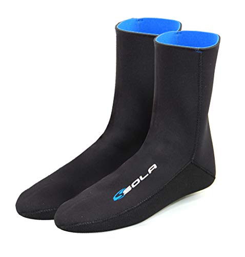 SOLA Herren 2 mm Blindstitched Socke, schwarz/blau, L von Sola